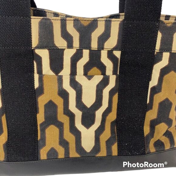 Tory Burch Ella Exotic Geometric Print Fabric Tote Hand Bag  Purse Shoulder Bag - Picture 9 of 15